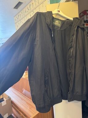 Weatherproof Black Hooded Jacket for Men 4XLT as is